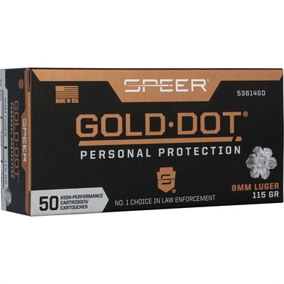 GOLD DOT HANDGUN PP 9MM LUGER 115GR HP 1210 FPS 50/BOX