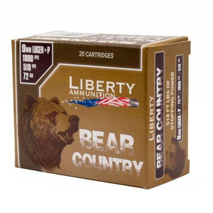 LIB AMMO BEAR COUNTRY 9MM+P 72GR 20/10