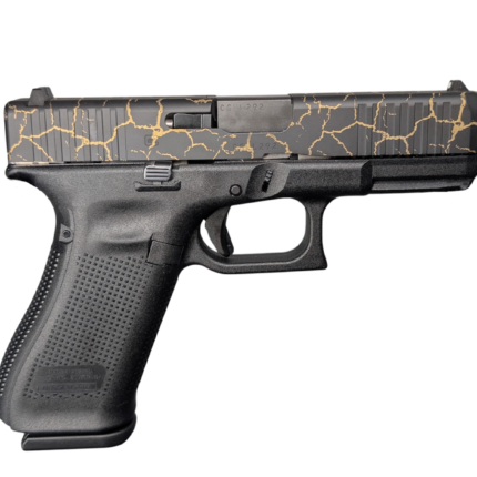 GLOCK 45 V CRAQUELURE 9MM PISTOL 4" BLACK-BLK/GOLD SLIDE FXD 3-17RD MAGS