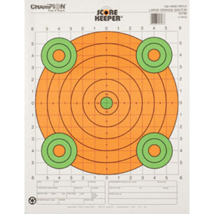 CHAMP 100YD SIGHT IN LARGE ORANGE 12PK