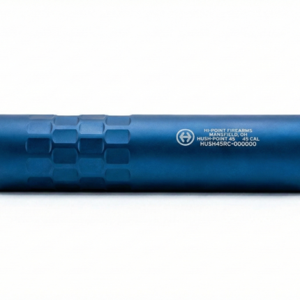 HI POINT HUSH POINT 45/9 SUPPRESSOR, MONOCORE – HARD ANODIZED, 1/2X28 & .578X28 DIRECT THREAD BASE