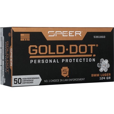 GOLD DOT HANDGUN PP 9MM LUGER 124GR HP 1150 FPS 50/BOX