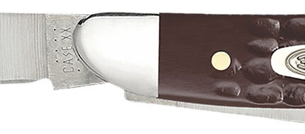 Case 00046 Peanut  2.10"/1.53" Folding Clip/Pen Plain As-Ground Tru-Sharp SS Blade/Brown Jigged Synthetic Handle