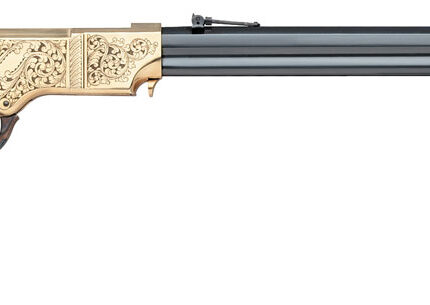 Taylors & Company 550295 1860 Brass Engraved 45 Colt (LC) 13+1 24.25" Blued Octagon Barrel, Brass Engraved/ Brass Receiver, Walnut/ Wood Stock, Right Hand