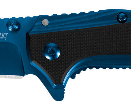 Kershaw 8320 Outright  3" Folding Trailing Point Plain Blue PVD 8Cr13MoV SS Blade Black/Blue G10/SS Handle Includes Pocket Clip
