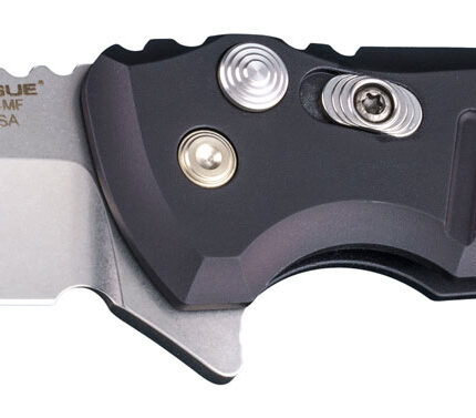 Hogue 24160 X1 MicroFlip 2.75" Folding Wharncliffe Plain Tumble Polish Tumble Polish CPM 154 SS Blade/Matte Black Anodized Aluminum Handle Includes Pocket Clip