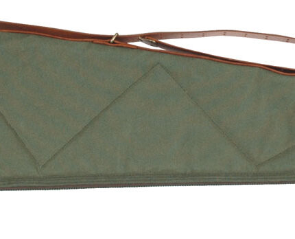 Bob Allen 14536 Canvas Rifle Case 40" Green Canvas w/ Quilted Flannel Lining Leather Sling & Self-Repairing Nylon Zipper
