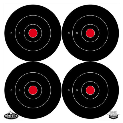 Birchwood Casey 35570 Dirty Bird  6" Bullseye Tagboard Hanging Black/White 100 Per Pkg