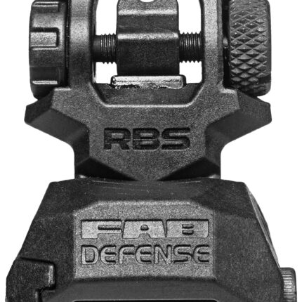 FAB Defense FXRBS Rear Back-Up Sight for AR-15/ M16/ M4 Dual Aperture Low Folded Profile Spring-Locked Deployment Black Polymer & Metal