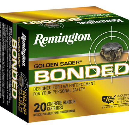 Remington Ammunition 29325 Golden Saber Bonded 45ACP 185gr Bonded Brass Jacketed Hollow Point 20 Per Box/25 Case