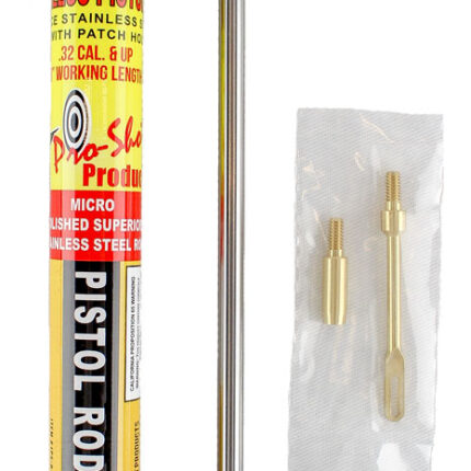 Pro-Shot 1PS87U Micro-Polished Cleaning Rod .27/ .32/ .40/ .44/ .45/ 9mm/ 10mm Cal Pistol #8"-32 Thread 8" Stainless Steel