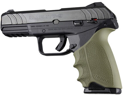 Hogue 17701 HandAll Beavertail made of Rubber with Textured OD Green Finish & Finger Grooves for Ruger Security-9