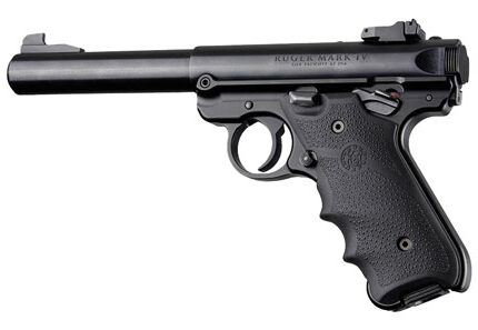 Hogue 79000 Rubber Grip  Black with Finger Grooves for Ruger Mark IV
