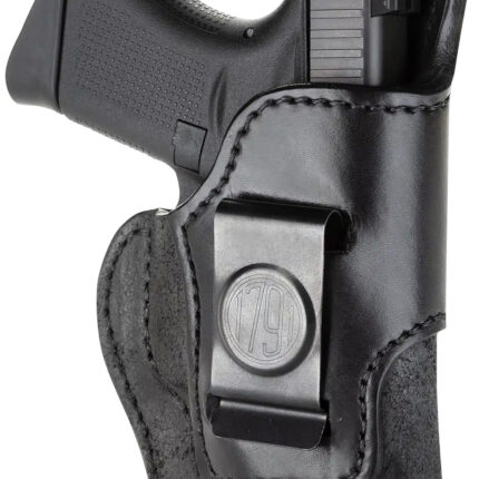 1791 Gunleather RCH3BLKR RCH IWB Size 03 Black Leather Belt Clip Compatible w/Ruger LC9/1911/Glock 43/43X Right Hand