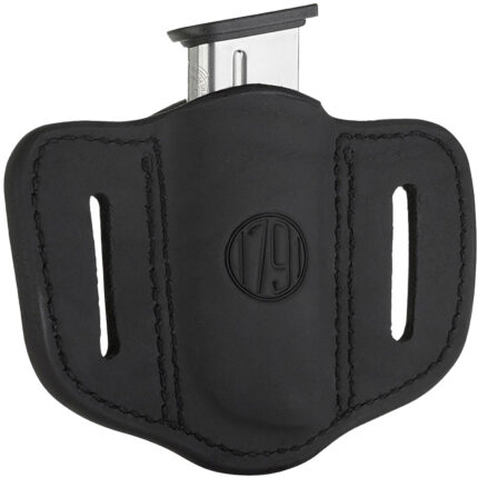 1791 Gunleather MAG11SBLA MAG1.1 Single Mag Holster Stealth Black Leather Belt Slide Compatible w/ Single Stack Ambidextrous