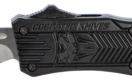 CobraTec Knives SBCTK1STNS CTK-1  Small 2.75" OTF Tanto Plain Black D2 Steel Blade/Black Aluminum Handle Features Glass Breaker Includes Pocket Clip