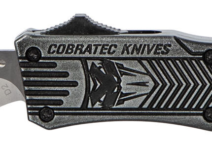 CobraTec Knives SSWCTK1STNS CTK-1 Small 2.75" OTF Tanto Plain D2 Steel Blade/Black Stonewashed Aluminum Handle Features Glass Breaker Includes Pocket Clip