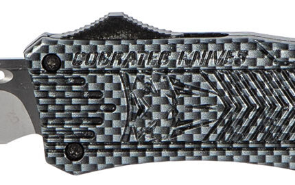 CobraTec Knives MCFCTK1MTNS CTK-1 Medium 3" OTF Tanto Plain D2 Steel Blade/Carbon Fiber Aluminum Handle Features Glass Breaker Includes Pocket Clip