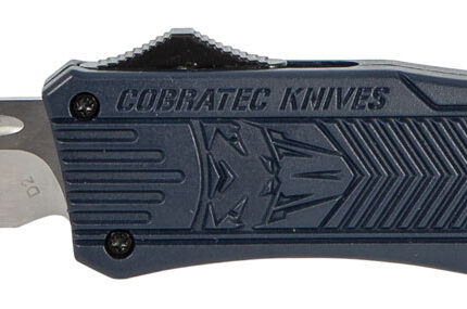 CobraTec Knives MNYCTK1MDNS CTK-1  Medium 3" OTF Drop Point Plain D2 Steel Blade/NYPD Blue Aluminum Handle Features Glass Breaker Includes Pocket Clip