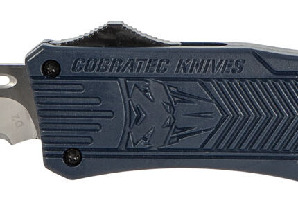 CobraTec Knives MNYCTK1MDS CTK-1  Medium 3" OTF Drop Point Part Serrated D2 Steel Blade/NYPD Blue Aluminum Handle Features Glass Breaker Includes Pocket Clip