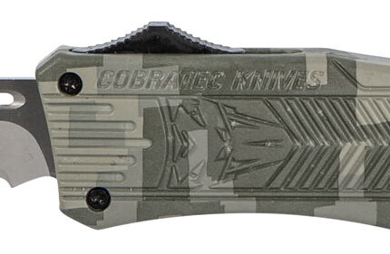CobraTec Knives MADCCTK1MDS CTK-1 Medium 3" OTF Part Serrated D2 Steel Blade Army DigiCamo Aluminum Handle Features Glass Breaker Includes Pocket Clip