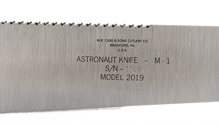 Case 12019 Astronaut M-1 Commemorative 11.75" Fixed Machete Plain/Saw As-Ground High Carbon Steel Blade/Smooth White Synthetic Handle