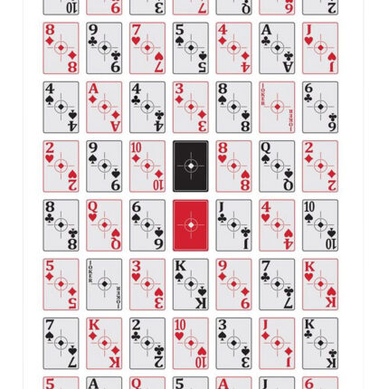 Birchwood Casey 37028 EZE-Scorer  Playing Cards Paper Hanging 23" x 35" Black/Red 100 Per Pkg