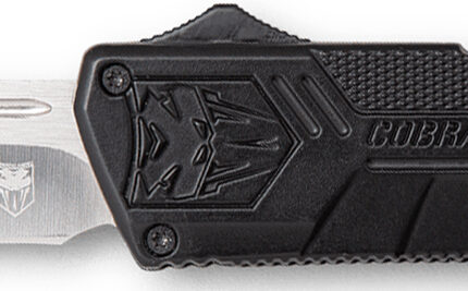 CobraTec Knives BCTLWDNS Lightweight 3.25" OTF Drop Point Plain D2 Steel Blade/Black Aluminum Handle Includes Pocket Clip