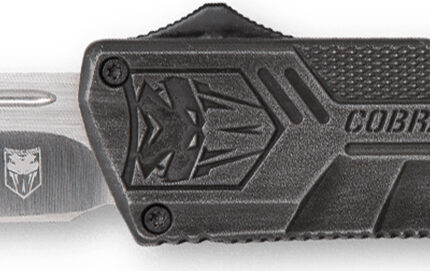 CobraTec Knives SWCTLWDNS Lightweight  3.25" OTF Drop Point Plain D2 Steel Blade/Stonewashed Aluminum Handle Includes Pocket Clip