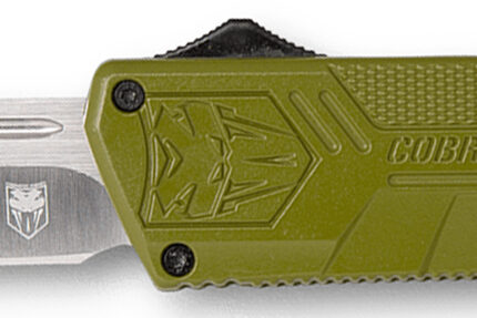 CobraTec Knives ODCTLWDNS Lightweight  3.25" OTF Drop Point Plain D2 Steel Blade/OD Green Aluminum Handle Includes Pocket Clip