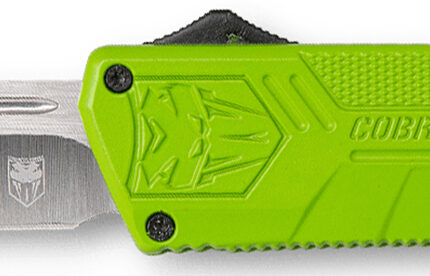 CobraTec Knives ZBGCTLWDNS Lightweight  3.25" OTF Drop Point Plain D2 Steel Blade/Zombie Green Aluminum Handle Includes Pocket Clip