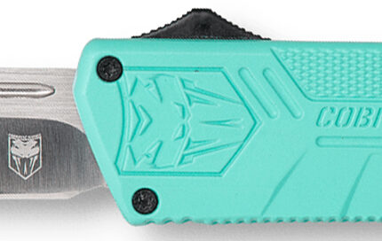 CobraTec Knives TFCTLWDNS Lightweight  3.25" OTF Drop Point Plain D2 Steel Blade/Tiffany Blue Aluminum Handle Includes Pocket Clip
