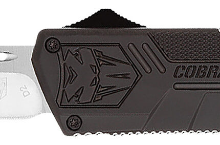 CobraTec Knives BCTLWTNS Lightweight  3.25" OTF Tanto Plain D2 Steel Blade/Black Aluminum Handle Includes Pocket Clip