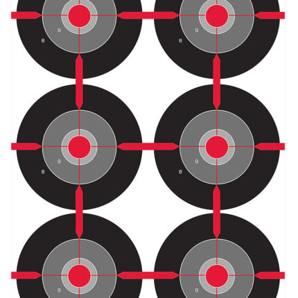 Birchwood Casey 35705 Dirty Bird  Multiple Bullseye Tagboard Hanging Pistol 12" x 18" Black/Red/Gray White Impact Splatter 8 Per Pkg