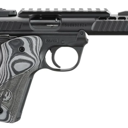 RUGER MRK IV 22/45 LITE 22LR 4.4" BARREL, BLACK ANODIZED, OVERSIZD HOGUE GRIP PLATES 2-10RD MAGS
