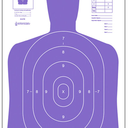 Action Target B27EPR100 Qualification High Visibility Fluorescent Silhouette Paper 23" x 35" Fluorescent Purple/White 100 Per Box