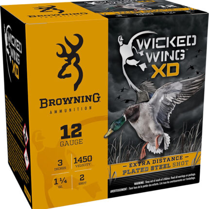 Browning Ammo B193411232 Wicked Wing XD 12Gauge 3" 1 1/4oz 2Shot 25 Per Box/10 Case