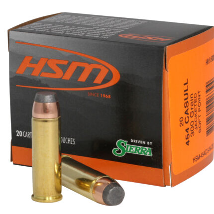 HSM 454C5N20 Pro Pistol  454 Casull 300 gr Jacketed Soft Point 20 Per Box/ 20 Case