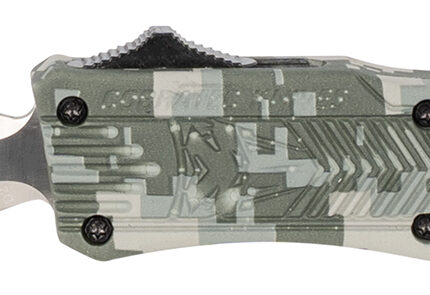 CobraTec Knives SADCCTK1SDAGNS CTK-1  Small 2.75" OTF Dagger Plain D2 Steel Blade/Winter Digi Camo Aluminum Handle Features Glass Breaker Includes Pocket Clip