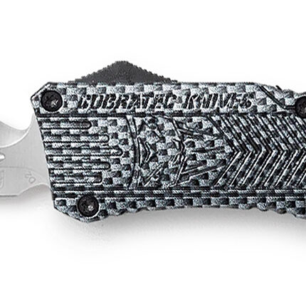 CobraTec Knives LCFCTK1LDNS CTK-1 Large 3.75" OTF Drop Plain D2 Steel Blade/Carbon Fiber Aluminum Handle Features Glass Breaker Includes Pocket Clip
