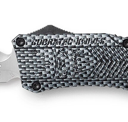CobraTec Knives LCFCTK1LDAGNS CTK-1 Large 3.75" OTF Dagger Plain D2 Steel Blade/Carbon Fiber Aluminum Handle Features Glass Breaker Includes Pocket Clip