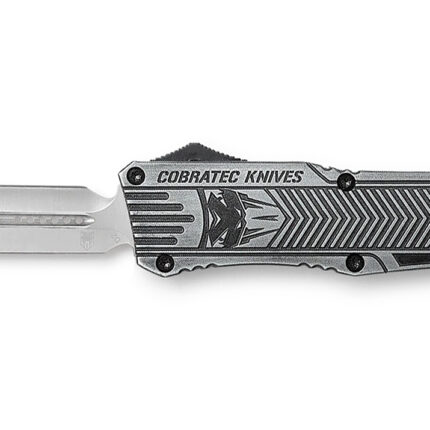 CobraTec Knives LSWCTK1LFAGNS CTK-1 Large 3.75" OTF Dagger Plain D2 Steel Blade/Stonewashed Aluminum Handle Features Glass Breaker Includes Pocket Clip