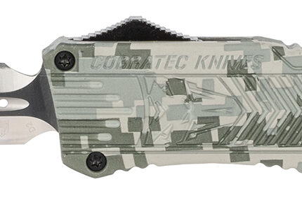 CobraTec Knives LADCCTK1DAGNS CTK-1  Large 3.75" OTF Dagger Plain D2 Steel Blade/Army DigiCamo Aluminum Handle Features Glass Breaker Includes Pocket Clip