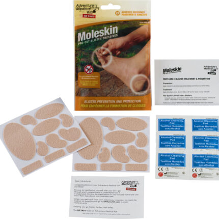 Adventure Medical Kits 01550400 Moleskin Blister Prevention Brown 22 Precut Shapes
