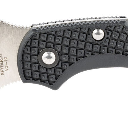 Spyderco C28FPWCBK2 Dragonfly 2 Lightweight 2.28" Folding Wharncliffe Plain VG-10 SS Blade Black Bi-Directional Texturing FRN Handle Includes Pocket Clip