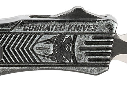 CobraTec Knives SSWCTK1SDAG1SS CTK-1 Small 2.75" OTF Dagger Part Serrated D2 Steel Blade/ Stonewashed Aluminum Handle Features Glass Breaker Includes Pocket Clip