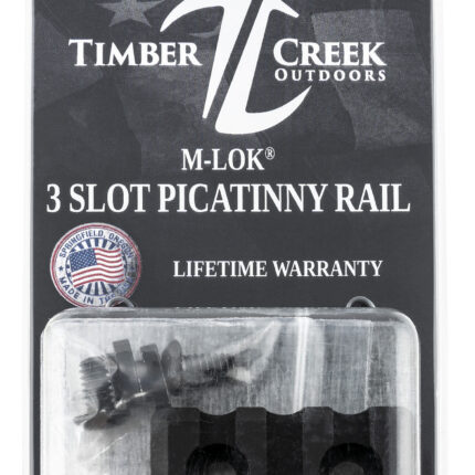 Timber Creek Outdoors M3SPRBL M-LOK 3 Slot Picatinny Rail  Black Anodized