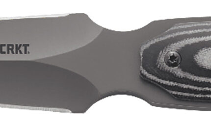 CRKT 2075 Shrill  4.77" Fixed Plain Dual-Edge Gray TiN 8Cr13MoV SS Blade/ Black/Gray SS w/Resin Fiber Overlay Handle Includes Sheath
