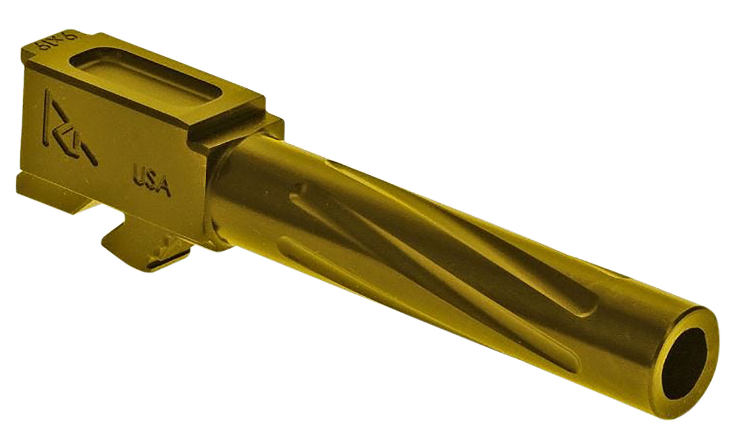 Rival Arms RA20G203E Precision V1 Match Grade 9mm Luger Compatible w/Glock 19 Gen5, 4.02" Fluted Gold PVD Stainless Steel