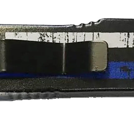 Templar Knife MBTB331 Gen II Back The Blue Slim 3.43" OTF Drop Point Plain Black Oxide Stonewashed 440C SS Blade, 5.05" Black & White w/Blue Line Aluminum Handle, Glass Breaker